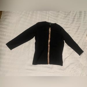 499 South women’s cardigan sweater with leopard silk blend